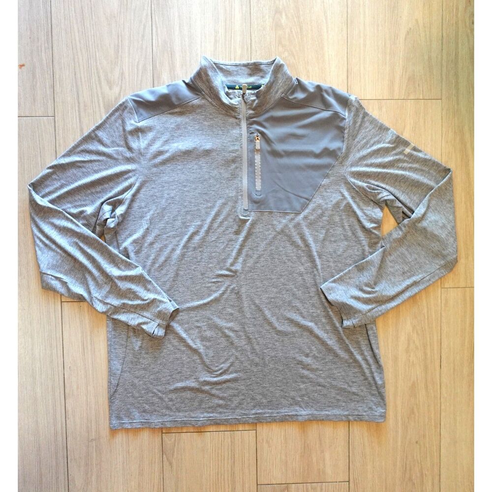 Tek Gear Mens 1/4 Zip Pullover 3XLT Gray Active Layer Moisture Wicking NWT